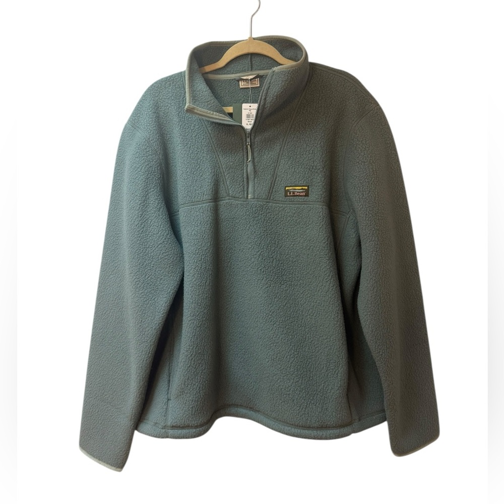 New L.L. Bean Katahdin Fleece Pullover Jacket 1/4 Zip Balsam Blue XL
